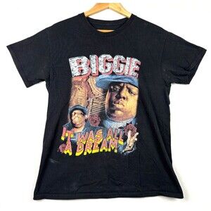 VTG Biggie Smalls T-Shirt Size Adult Medium Black Hip Hop Tee Y2K